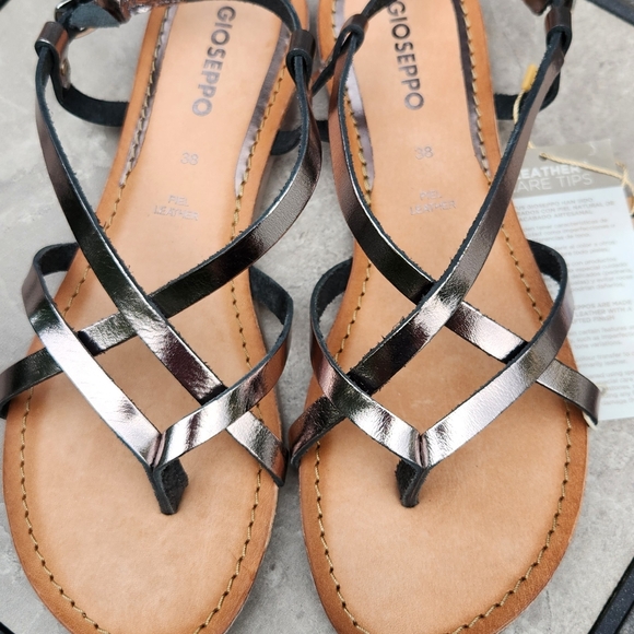 NEW!! Spanish brand GIOSEPPO silver strappy sandals in size 7.5 - Picture 12 of 16